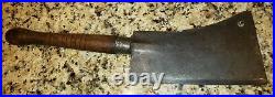 LARGE Vintage Antique Hog Splitter Meat Cleaver Butcher Knife 22 long 10 blade