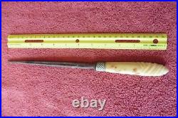 Lamson & Goodnow Mfg Co Knife Sharpening Rod Steel Antique Bovine Bone Handle