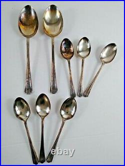 Lewis Rose Sheffield Flatware Set Mother Of Pearl Handles Silver Plated 47 Pc