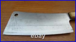 Lg Vintage SWORD & SHIELD Germany Chef's Carbon Meat Cleaver Knife RAZOR SHARP