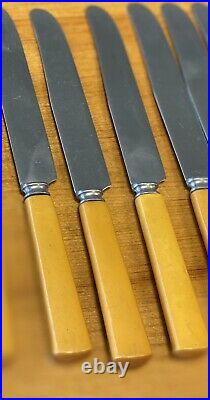 Lot Of 136 Pieces Of Vintage Butterscotch Bakelite Cutlery 82 Forks & 54 Knives