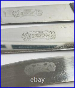 Lot Of 3 Vintage 2 Lions Professional Sabatier Stainless Steel Knives