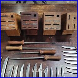 Lot Of 40pc. Vintage Chicago Cutlery Knifes & Blocks See Pics