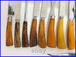 Lot of 22 Vintage knives & Forks With Bakelite Handles Bakelite Utensils