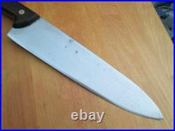 MASSIVE Antique F. Dick Chef's/Butcher's Carbon Steel Splitting Knife withIronwood