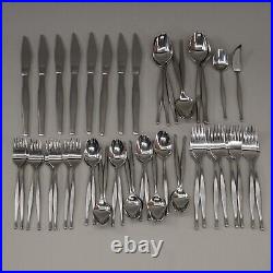 Mid Century Modern Stainless Flatware MCM Atomic Era Service For 8 50 Pieces