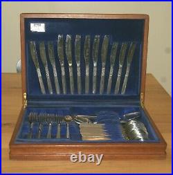 Mid-Century Viners Flower Love Story Design Canteen of Cutlery 46 Pieces