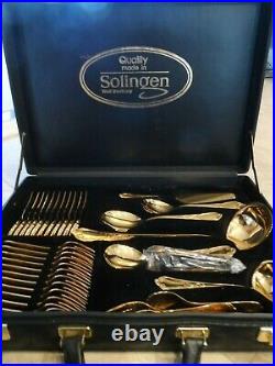 NEW, 72 pc. Silverware by soligen from germany numbered with certificate in case