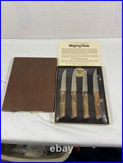 NIB Vintage Mighty Oak Imperial steak knife Set Of 4 Rare