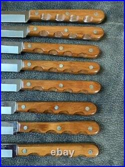 NOS Vintage Case XX CAP 254 Concave Ground Steak Knife Set of 8 Stainless USA