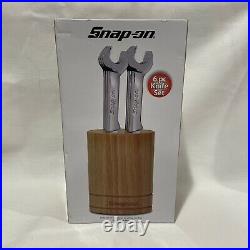 New Snap-on Tools Open End Wrench Inspired Stainless Steel Serrated Knife Set