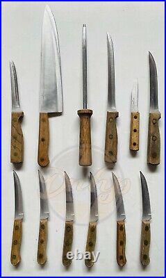 Old Homestead 12 Piece Cutlery Set Full Tang Wood Handles Made Japan Vintage