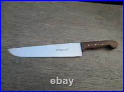 Older Vintage F. HERDER Solingen, Germany Carbon Steel Chef Knife withWalnut Grip