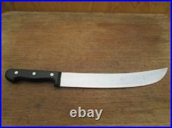 Older Vintage Gustav Emil Ern BIG Carbon Steel Cimeter Butcher Knife RAZOR SHARP