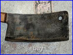 Original Vtg Antique Briddell Solid Steel USA 15 Meat Cleaver 8.75 Blade
