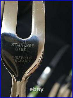Porcelain Handle Steak Knives & Carving Set SHEFFIELD England 12 Pcs. Floral