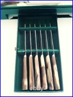 Pre 1970's Empire Brand Cutlery Carving Set + 6 Steak Knives Bakelite Handles