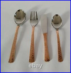 Pure Copper Stainless Steel Flatware Knives Silverware Cutlery 27 Piece With Box