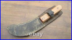 RARE Antique FOSTER BROS. Carbon Steel Hunting Trade Skinning Knife withSheath