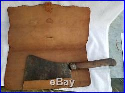 RARE McArthur Wirth & Co. Meat Cleaver 16 Antique Butcher Knife Tool & Sheath