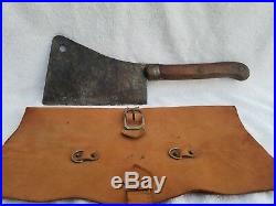 RARE McArthur Wirth & Co. Meat Cleaver 16 Antique Butcher Knife Tool & Sheath