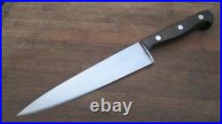 RAZOR KEEN Vintage German Carbon Steel Chef Knife withEbony Handles, A+ Condition