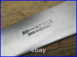 RAZOR SHARP Vintage F. Dick Germany XL Carbon Steel Chef Knife withEbony Handle