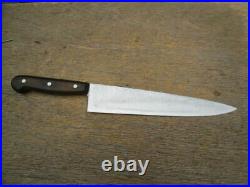 RAZOR SHARP Vintage F. Dick Germany XL Carbon Steel Chef Knife withEbony Handle