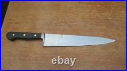 RAZOR SHARP Vintage Hoffritz/Wusthof XL Carbon Steel Chef Knife withEbony