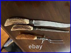 REMOVED-no longeravailable Vintage Family-Owned Stag-handled 3-piece carving set
