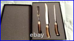 Ralph Lauren Stag Carving Set -3 pc-fork, knife, sharpener -rare find -Gorgeous