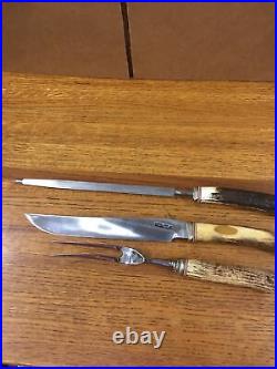 Randall Knife Stag Handle Carving Set. Used