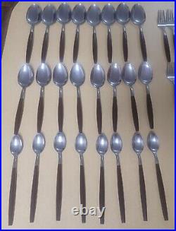 Rare 64 Pieces Lot MCM Hearthside Stainless Japan Flatware Faux Wood Handle READ