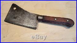 Rare Antique FOSTER BROS 6 Carbon Steel Cleaver with U. S. Army Commissary Symbol