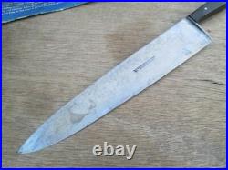Rare UNUSED Older Vintage Henckels XL Carbon Steel Chef Knife withEbony SUPERB