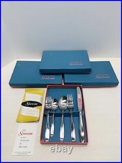 Rare! Vintage Gorham Stegor Stainless Wheat Silverware New 4 complete sets