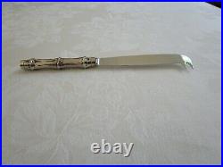 Rare Vintage Gucci Cheese Knife Sterling Silver Bamboo Handle Signed Italy XLNT