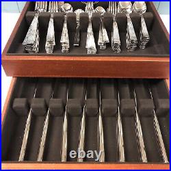 Reed & Barton WESTWOOD + Stainless Steel Flatware Set EUC 103 Pieces USA
