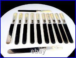 Rogers & Brothers Pearl Handle Sterling 12 Pc 7 3/4 Breakfast Knives Flatware
