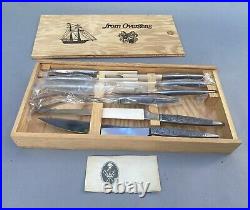 Rostfrei Retro MCM Stainless Carving Set & Knives in Original Wooden Box