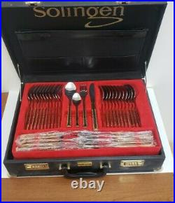 SOLINGEN GERMANY CUTLERY 72 Piece SET GOLD Accent 18/10 STAINLESS STEEL