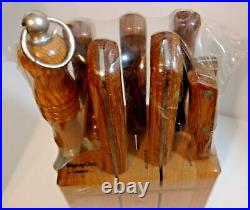 Sealed Vintage Mighty Oak Imperial 9 piece wooden chef knife set
