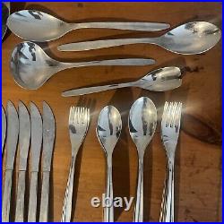 Sears Ronvik Stainless Flatware Mixed Lot 44 Pc MCM USA Spoon Fork Knife Servers