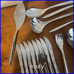 Sears Ronvik Stainless Flatware Mixed Lot 44 Pc MCM USA Spoon Fork Knife Servers