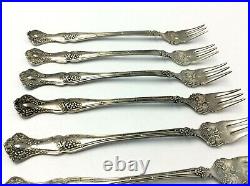 Set 9 Vintage 1847 Rogers Bros A1 Silverplate Seafood Oyster Forks Grape Design