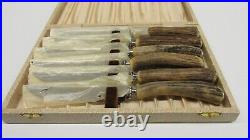 Set of 6 Sheffield England Stainless Steak Knives Forged Cutlery