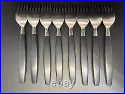 Set of 8 Forks Lion-Black (Stainless) by Hackman MCM Vintage