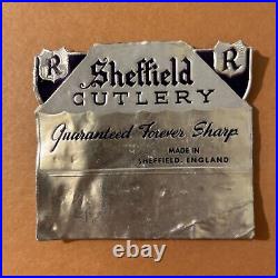 Sheffield 3 pc Carving Set England Stag Horn Deer Antler Handles VTG Original Bx