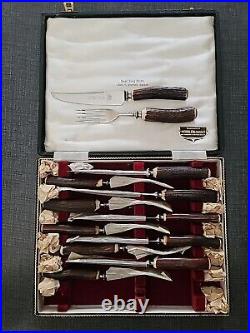 Sheffield Stag Handle Fork & Knife Set 12 Piece NEW