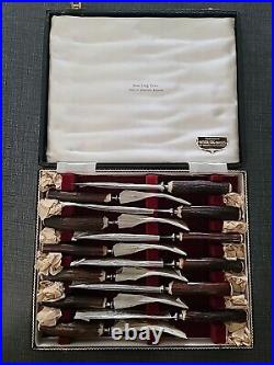 Sheffield Stag Handle Fork & Knife Set 12 Piece NEW